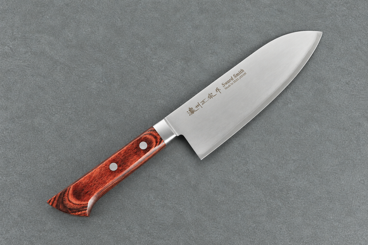 Santokumesser 17cm Shirogami Klinge, Western Handle