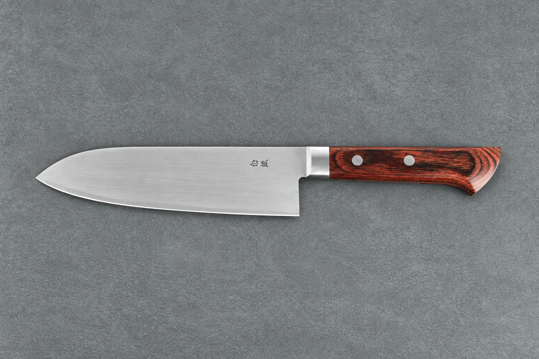 Santokumesser 17cm Shirogami Klinge, Western Handle