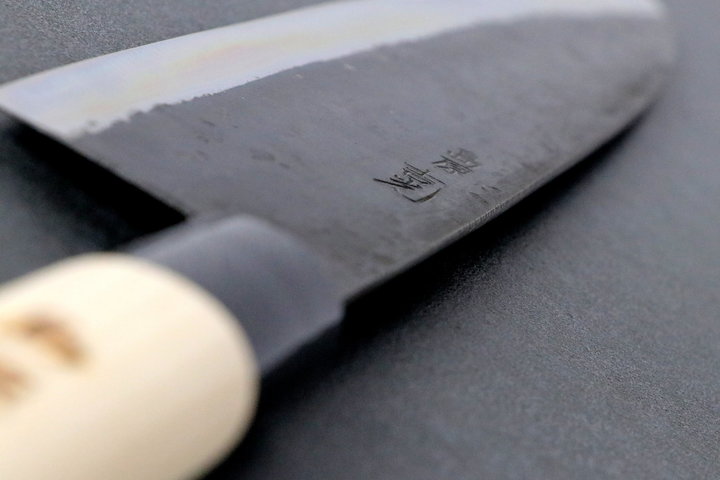 Gyuto knife 210mm Yoshimitsu White #1 - Kurouchi finished, Ho-wood handle