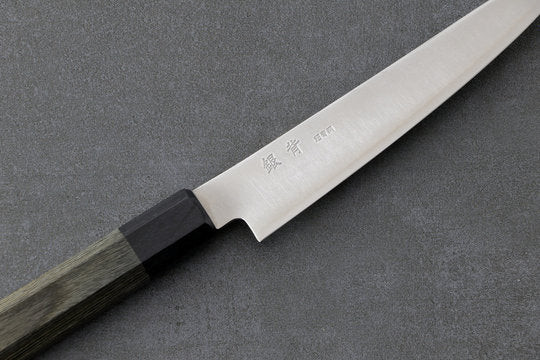 Petty 150mm Aogami Super Silverback - Polished Finish, Complite Handle Gray