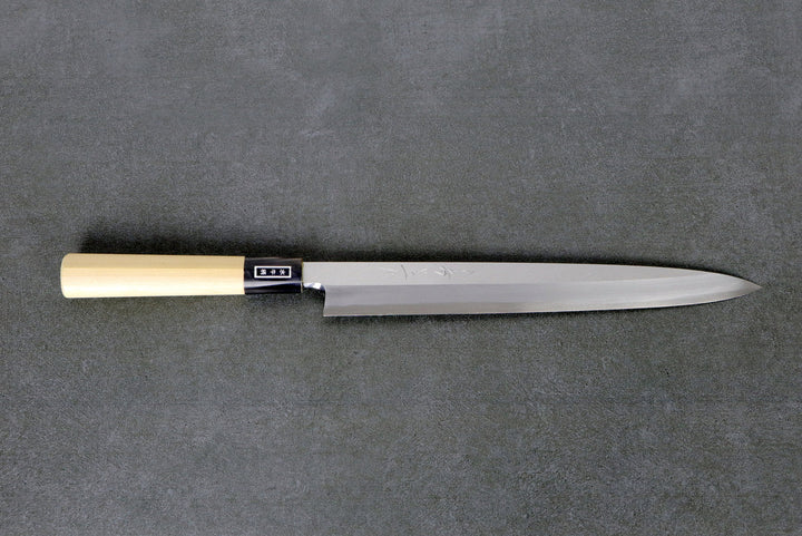 Yanagiba 27 cm Shirogami 2 Misuzu - Ho-wood handle with buffalo horn ferrule