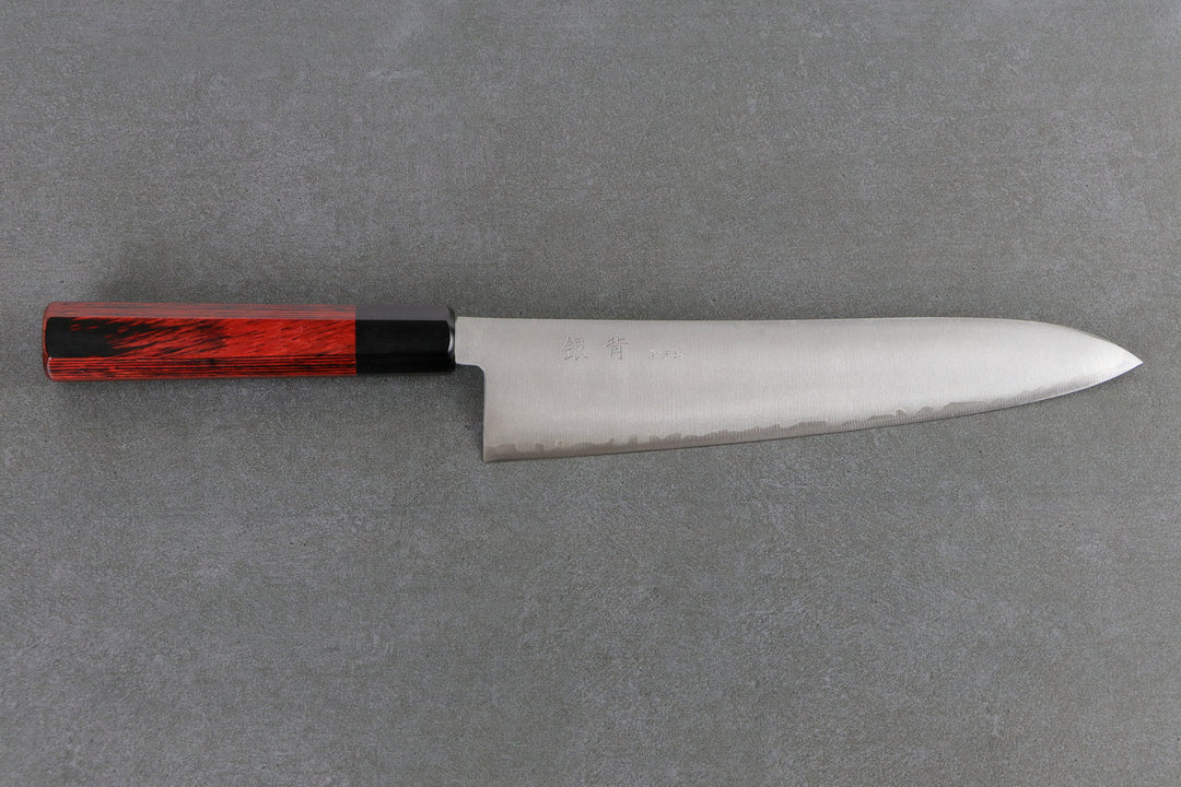 Gyuto 240mm HAP40 Silverback - Polished Finish, Complite Handle Red