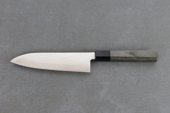 Messer Santoku mit Griff in grau