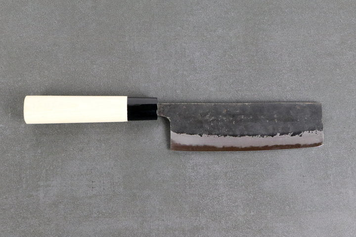 Nakiri Messer 165mm Yoshimitsu White #1 - Kurouchi finished, Ho-Holz Griff