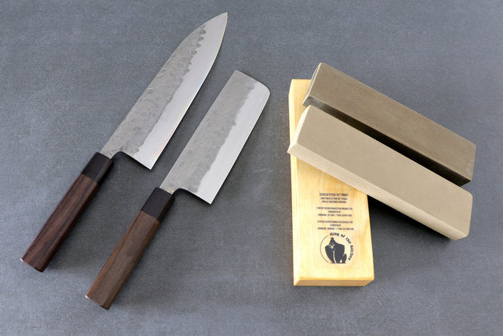Matsubara Aogami Set de couteaux avec jeu de pierres à aiguiser