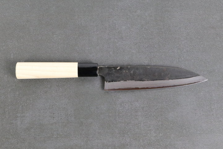 Petty knife 150mm Yoshimitsu White #1 - Kurouchi finished, Ho-wood handle