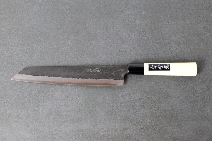 Kiritsuke knife 210mm Yoshimitsu White #1 - Kurouchi finished, Ho-wood handle
