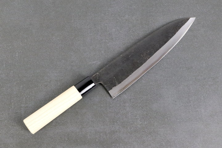 Gyuto Messer 210mm Yoshimitsu White #1 - Kurouchi finished, Ho-Holz Griff