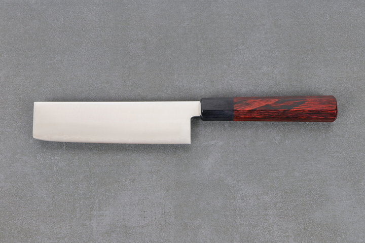 Nakiri Knife 165mm HAP40 Silverback - Polished Finish, Complite Handle Red