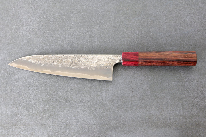 Gyuto 18cm Kisuke ATS34 steel - Tsuchime blade and rosewood handle